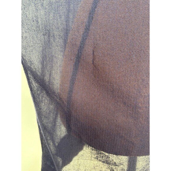 DKNY semi sheer navy top.  Size Large. - Picture 8 of 11